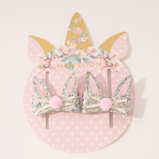 复活节小兔子发夹可爱格丽特闪布小兔兔闪亮鸭嘴夹边夹刘海夹对夹