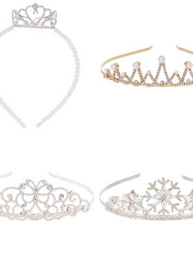 Monsoon Children出口英国原单发箍闪钻珍珠皇冠儿童头箍花童发饰