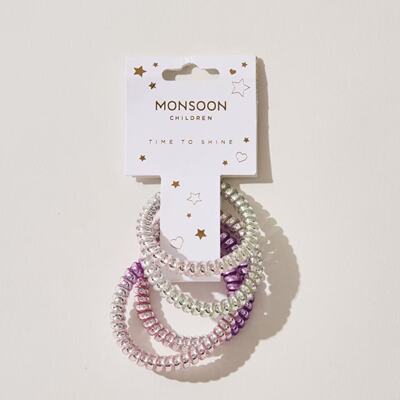 英国电话线发圈Monsoon Children发绳渐变色儿童少女丸子头皮筋