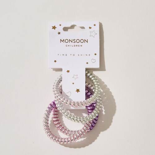 英国电话线发圈Monsoon Children发绳渐变色儿童少女丸子头皮筋