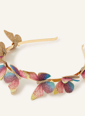 英国Monsoon Children渐变色蝴蝶发箍儿童宝宝头箍刘海发夹边夹