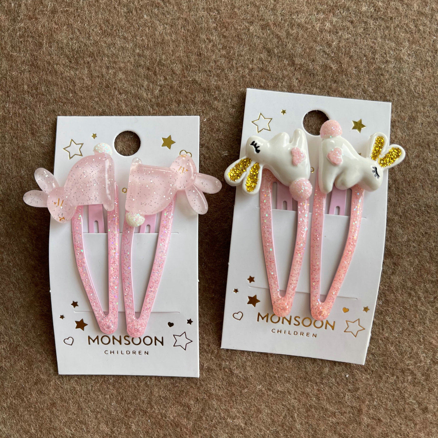 出口原单发夹儿童发卡果冻粉色系复活节小兔子猫咪老鼠掰掰夹边夹