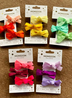 英国Monsoon Children儿童发夹英伦风可爱蝴蝶结宝宝刘海夹碎发夹