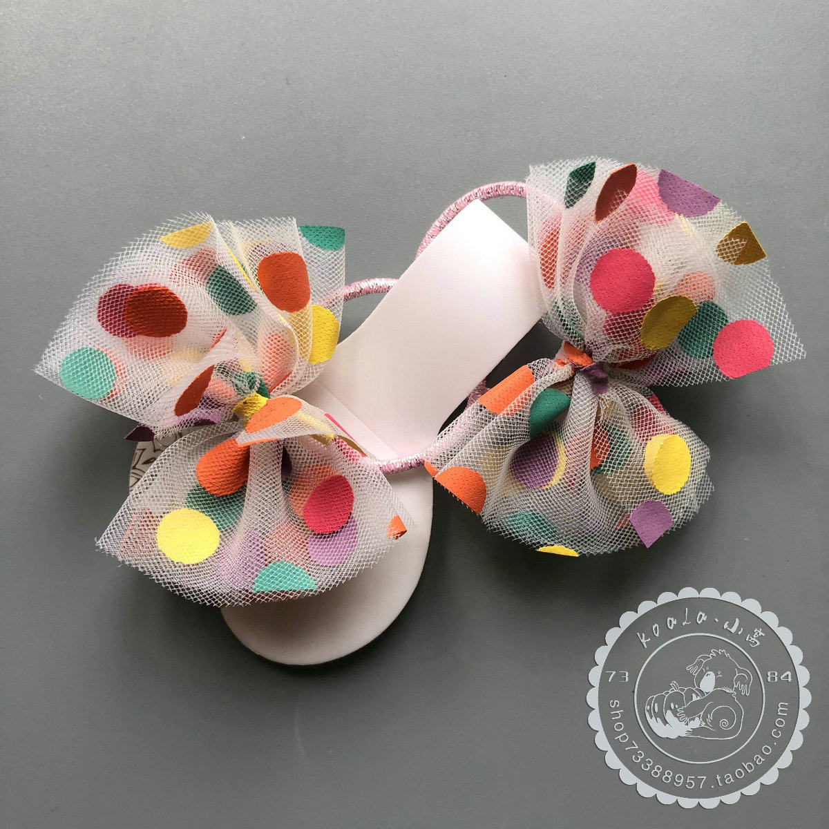 英伦春夏清新彩虹波点网纱蝴蝶结 儿童扎头绳马尾辫发圈皮筋发绳,童装/婴儿装/亲子装,发饰,淘宝优惠券,粉丝福利购,淘宝优惠卷