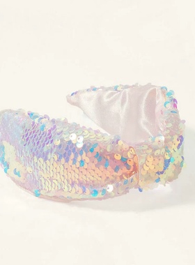 特价英国Monsoon Children儿童亮片发箍渐变色幻彩布艺公主头箍