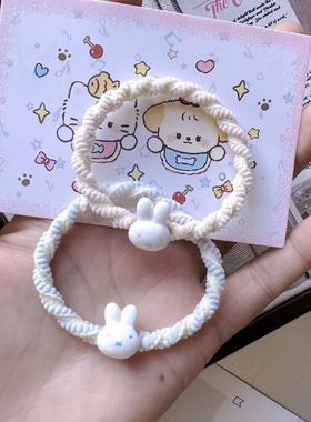 卡通兔子发绳情侣橡皮筋扎头绳少女心发圈可爱发饰儿童皮筋高弹力