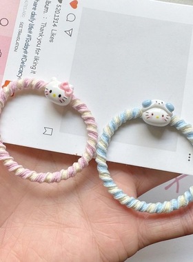 猫咪头绳情侣手链甜美小皮筋送给男朋友发圈网红发绳高弹力发饰女