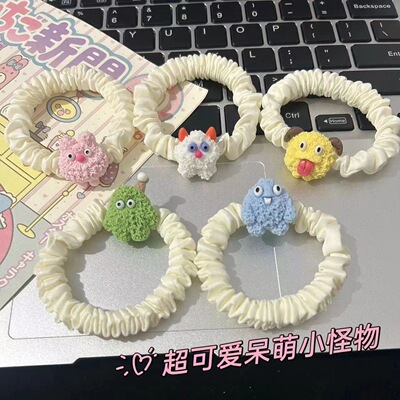 小怪物发绳可爱扎头绳高弹力发圈情侣手链小皮筋送给男朋友皮套女