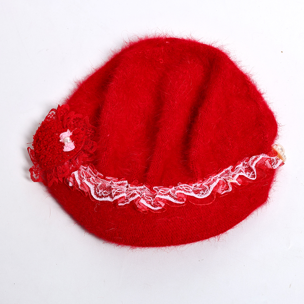 2025年秋冬季新品可爱女童蕾丝拼接短檐儿童贝雷帽保暖洋气鸭舌帽