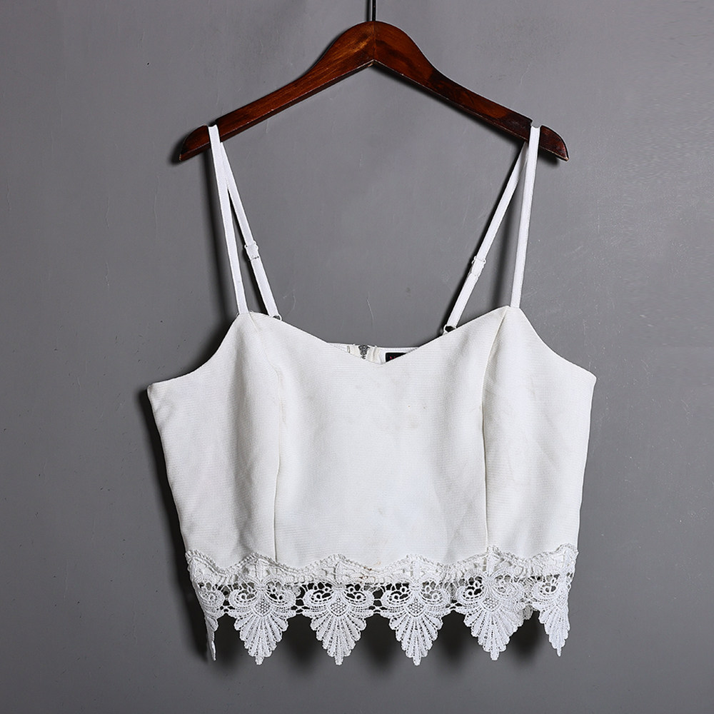 2025年夏季新品女装时尚性感个性下摆蕾丝拼接抹胸韩版洋气背心潮