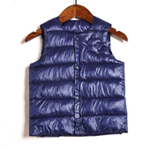 2025年秋冬季 纯色马甲外套潮 儿童丝棉加厚中小童男女童保暖时尚