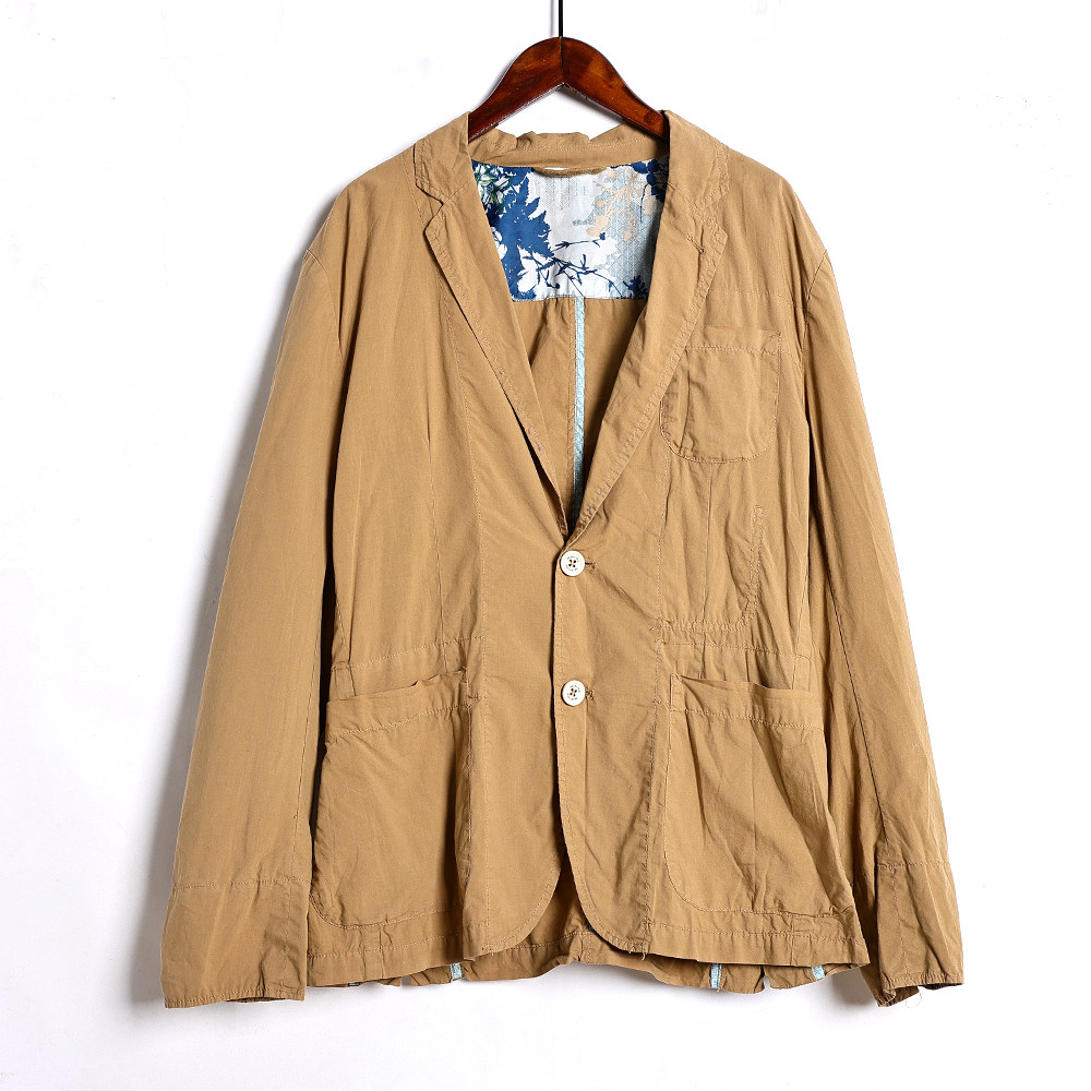 2025年春秋季新品男士单排扣两粒扣纯色长袖休闲外套薄款透气上衣