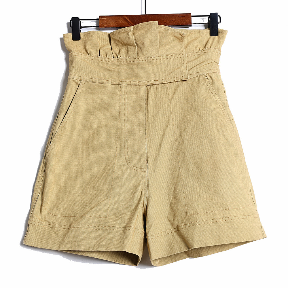 2026年夏季新品女装韩版时尚洋气百搭纯色花苞腰休闲阔腿裤短裤潮