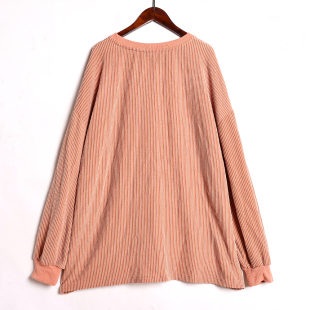 圆领套头休闲长袖 简约纯色宽松大码 卫衣 时尚 2026年春秋季