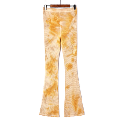 2025年春夏季新品女装高腰显瘦微喇针织长裤简约百搭时尚休闲裤潮