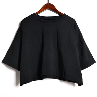 2026年夏季 女装 百搭通勤圆领套头宽松显瘦短款 休闲运动体恤潮 新品