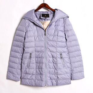 2025年秋冬季新品女装韩版时尚简约纯色连帽保暖中长款羽绒服上衣