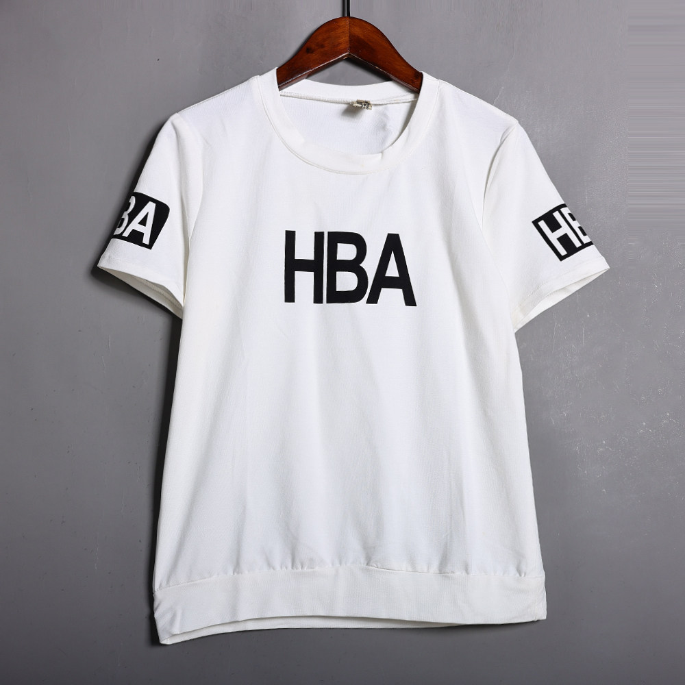 HBA2026年夏季新品女装时尚字母印花圆领套头短袖T恤休闲运动上衣