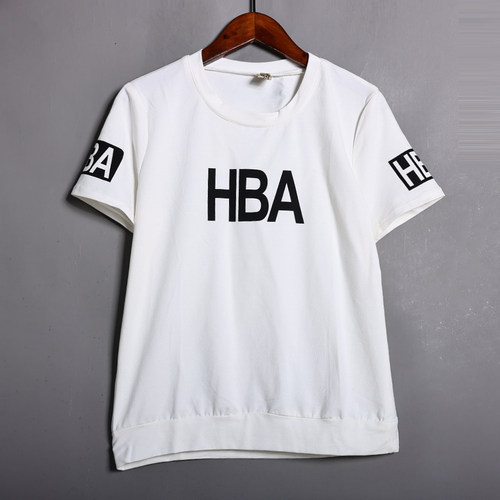 HBA2026年夏季新品女装时尚字母印花圆领套头短袖T恤休闲运动上衣