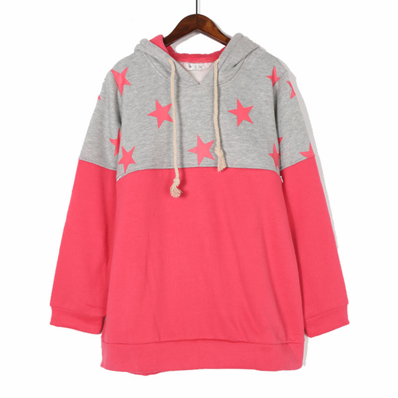 수유복 수유복 봄 가을 얇은 벨벳 컬러 블록 후드 스웨트셔츠 패셔너블한 외출 수유복 루즈한 지퍼 탑