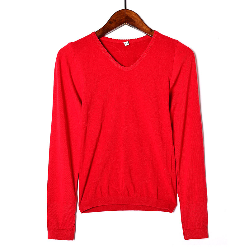 THERMAL TOPS 2023 가을 겨울 여성 라운드 넥 풀오버 꽉 슬리밍 바디 쉐이핑 BOTTOMING SHIRT 가을 옷 코튼 스웨터