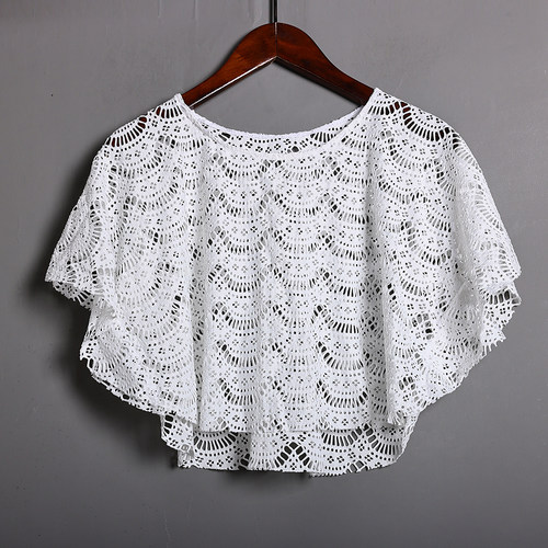 2025年夏季薄款透气时尚镂空蝙蝠袖休闲罩衣韩版百搭套头罩衣潮