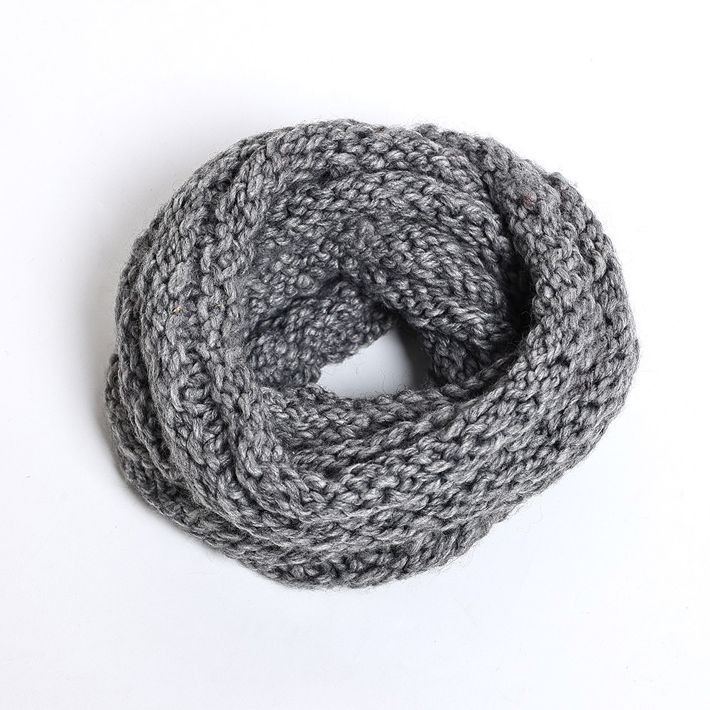 秋冬季时尚小围脖韩版百搭保暖护颈简约纯色针织围脖毛线脖套潮