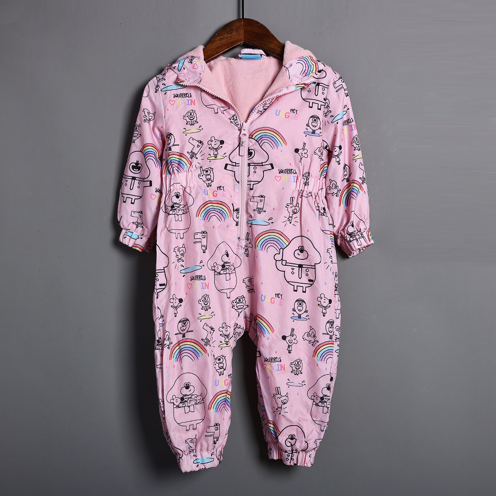 2025年秋冬季加绒防水儿童超萌可爱卡通动物拉链连体家居服睡衣