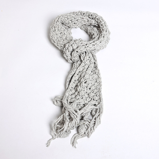 毛线编织冬款可爱围巾韩版时尚流苏挂球保暖纯色休闲针织围巾女