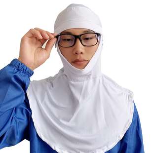 卫生防护食品帽子男女车间加工披肩帽工作帽包头帽防尘帽白色成人