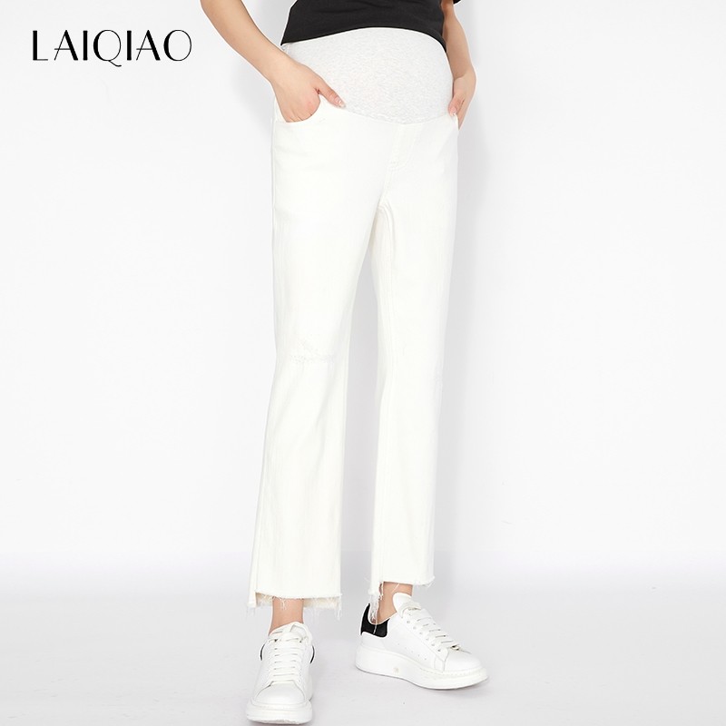 莱巧孕妇牛仔裤春夏季小脚显瘦裤子孕晚期高腰托腹百搭外穿休闲裤