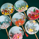 干花团宫扇手工diy制作材料古风永生贴花扇子活动新年马年礼物