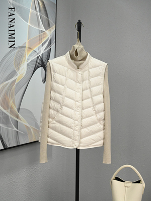 轻薄羽绒马甲女款立领2025秋冬新款90白鸭绒外穿时尚洋气背心马夹