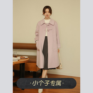 奈格薇兒小個子娃娃領(lǐng)雙面呢大衣女2024秋冬新款 復(fù)古寬松毛呢外套