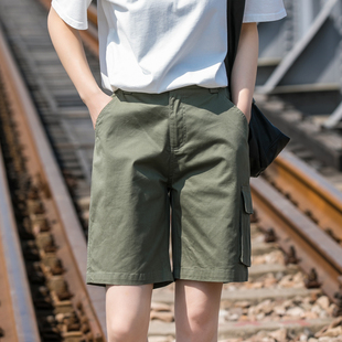 短褲 小個(gè)子運(yùn)動(dòng)大碼 夏季 薄款 五分褲 中褲 軍綠色工裝 外穿 女2025新款