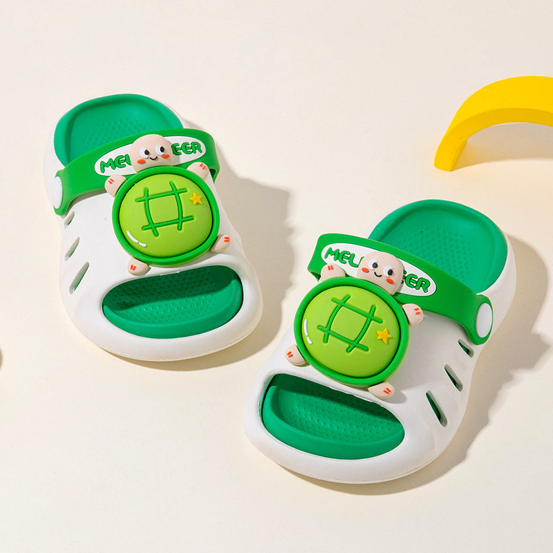 乌龟男孩洞洞鞋儿童中大童3-6岁宝宝拖鞋外穿软底凉拖鞋防滑夏季