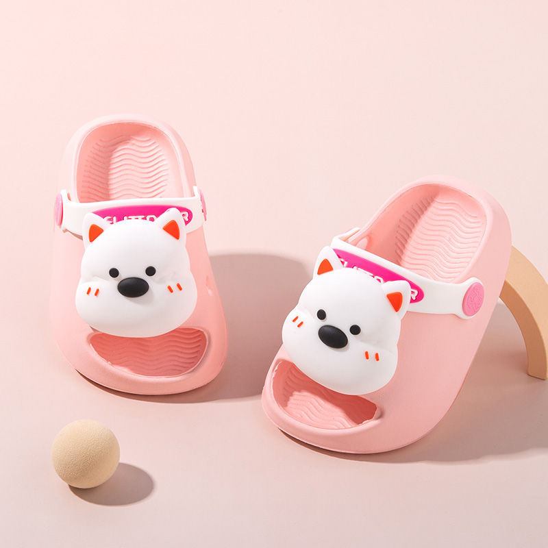 可爱小狗新款女宝宝洞洞鞋儿童外穿拖鞋轻便防滑小童夏季软底凉拖