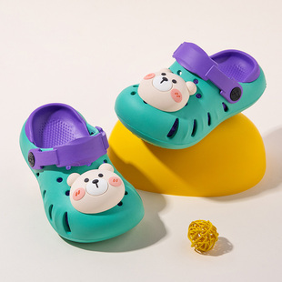 小熊儿童洞洞鞋防滑软底凉鞋中大童室内拖鞋男女孩沙滩宝宝凉拖鞋