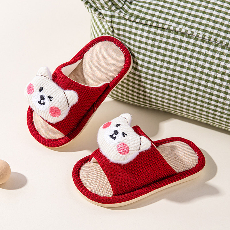 小熊宝宝亚麻拖鞋四季幼儿园男女小童布拖鞋软底防滑室内儿童拖鞋,童鞋/婴儿鞋/亲子鞋,儿童亚麻拖鞋,淘宝优惠券,粉丝福利购,淘宝优惠卷