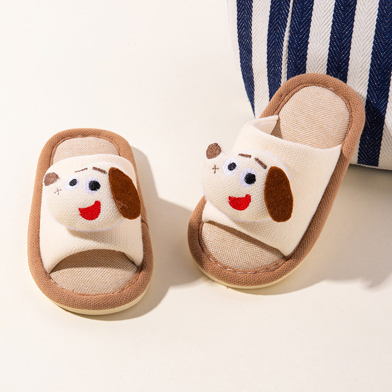 小狗宝宝拖鞋亚麻四季凉拖男女童小孩静音防滑室内儿童家居鞋一岁,童鞋/婴儿鞋/亲子鞋,儿童亚麻拖鞋,淘宝优惠券,粉丝福利购,淘宝优惠卷