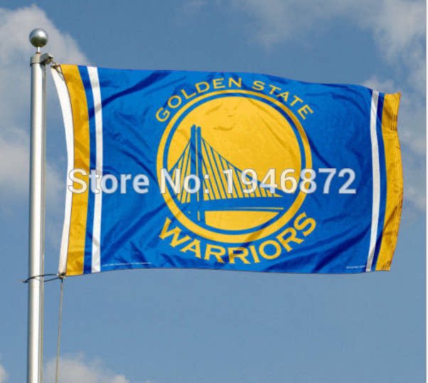 外贸篮球金州勇士队户外旗帜nba golden state warriors flag