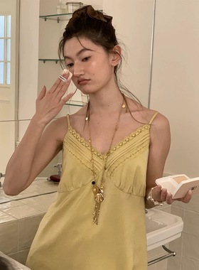 原创设计《许愿流星》金色爱心流苏长款项链毛衣链女小众高级配饰