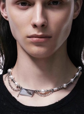 【华晨宇同款】标签装饰串珠项链情侣2025春夏新款锁骨链小众ins