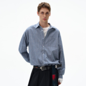 MADWITCH早秋新款 男女宽松休闲通勤情侣衬衣 格子衬衫 美式 复古经典