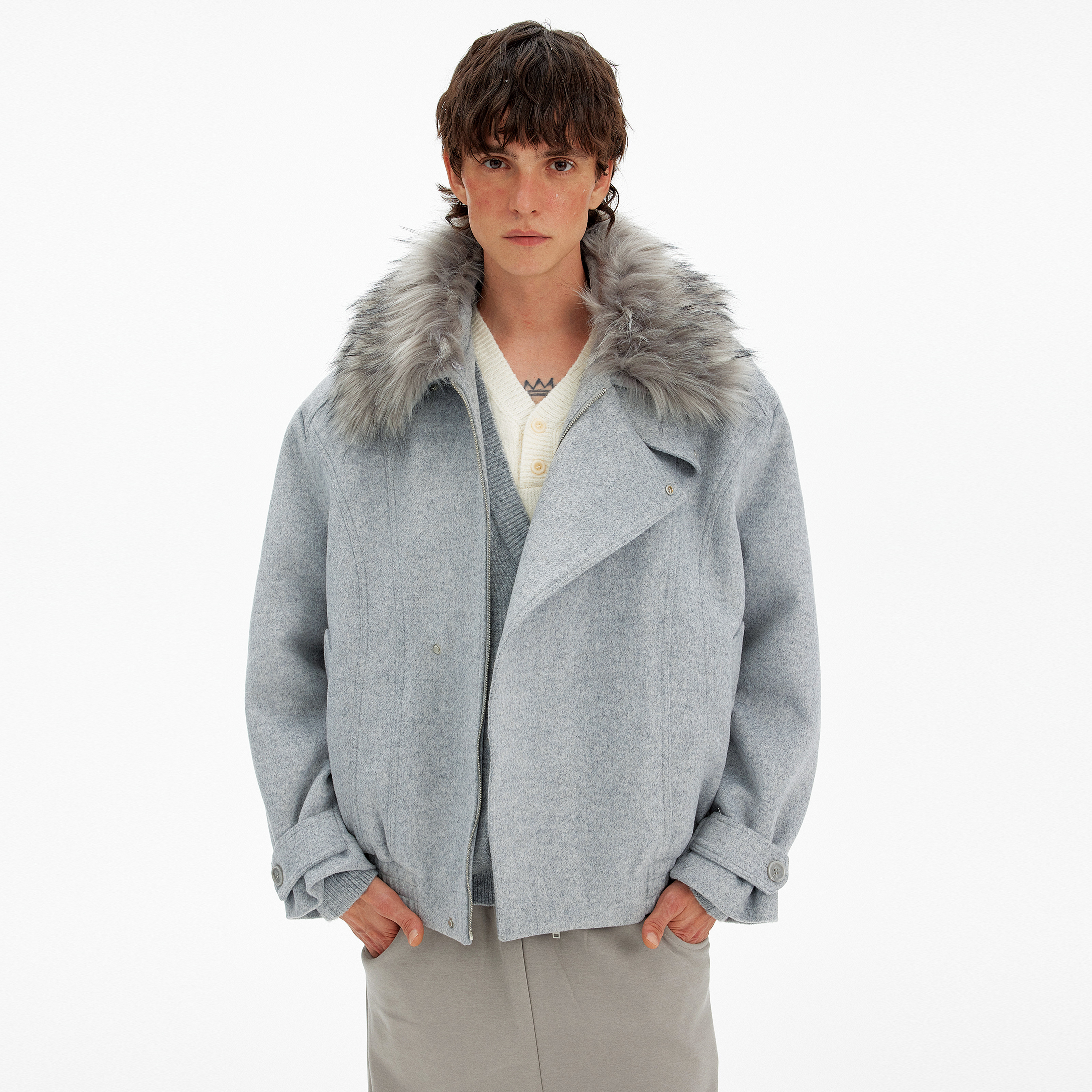 MADWITCH冬季复古毛领派客服外套