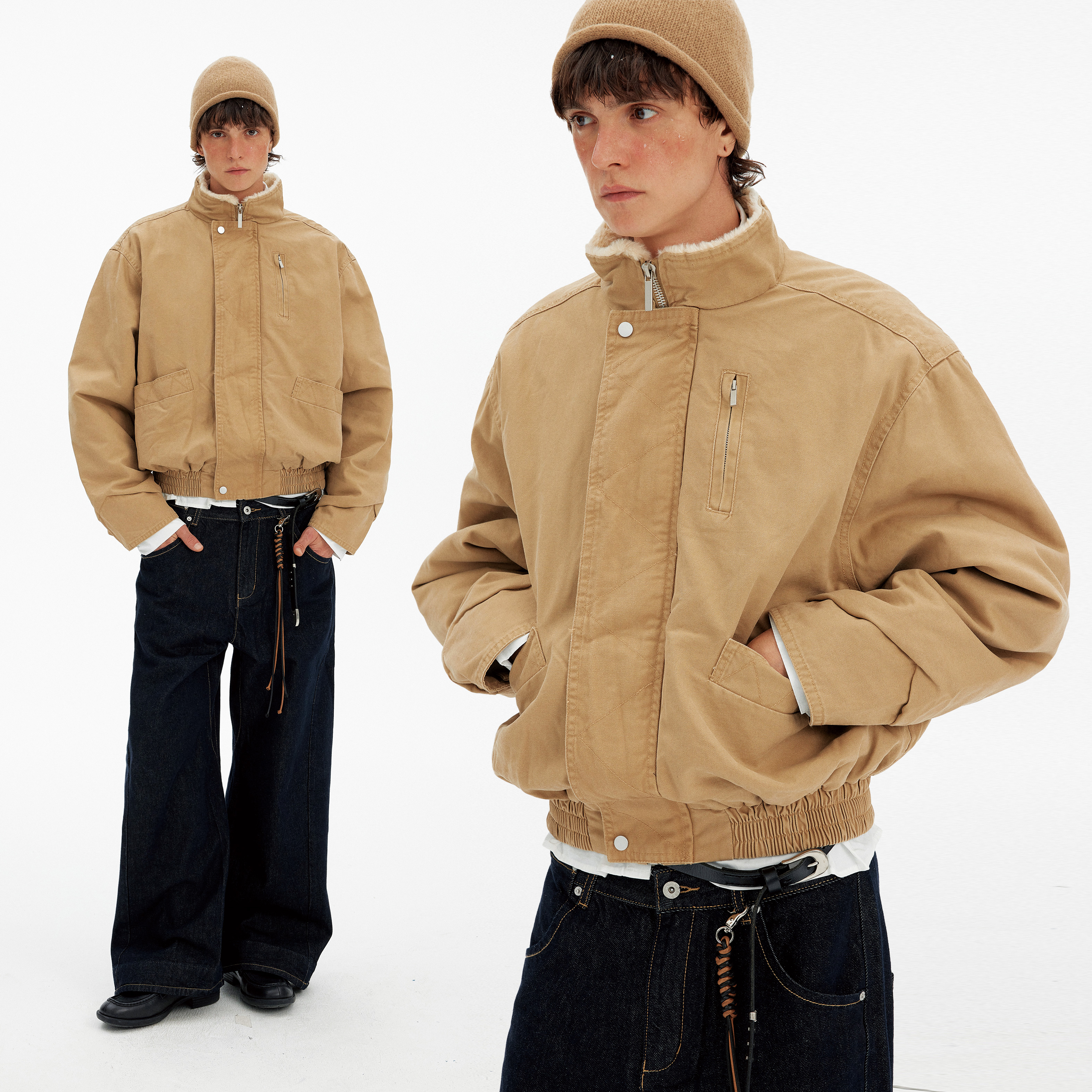 MADWITCH复古巴恩风立领工装夹克