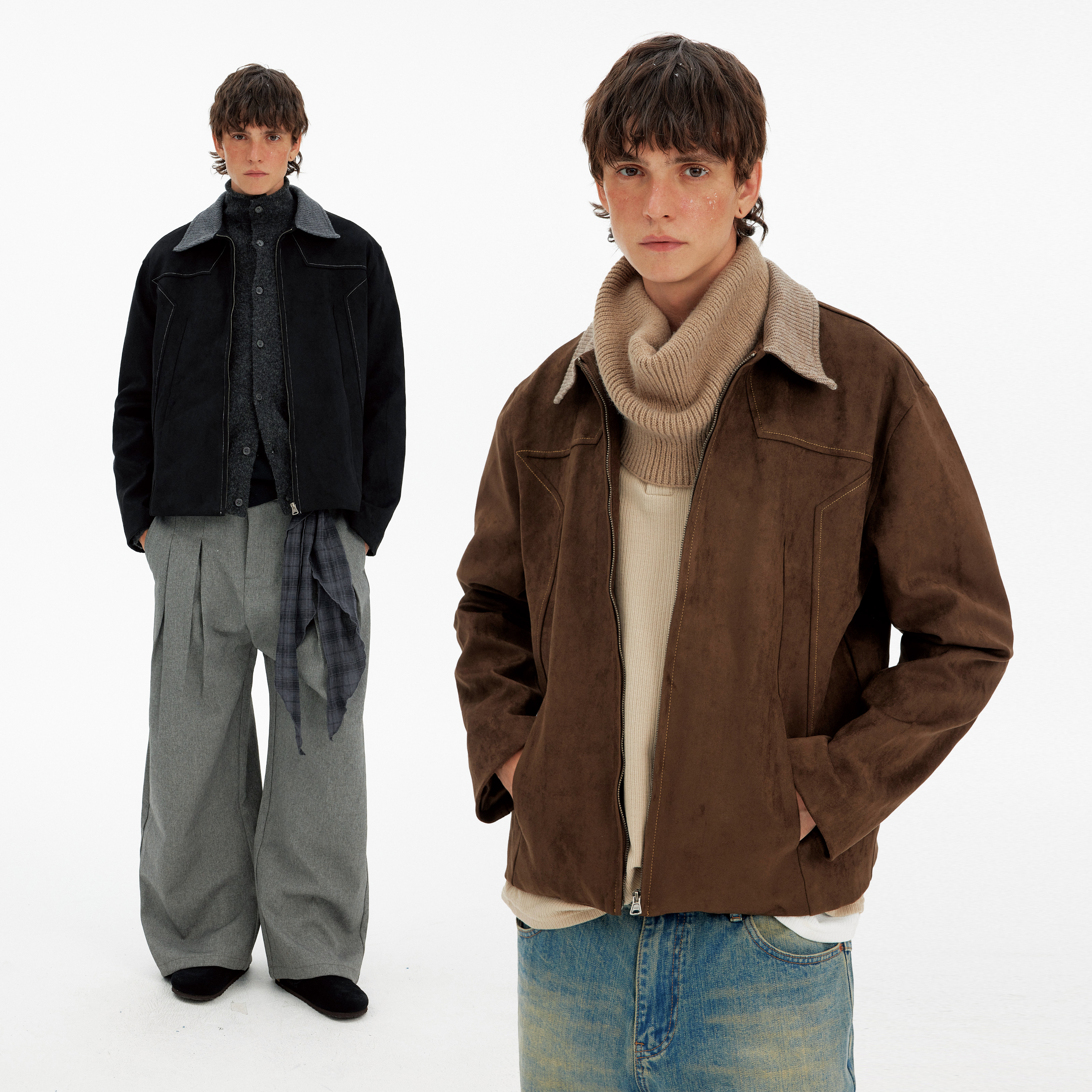 MADWITCH复古明线解构设计感夹克