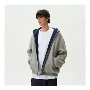 MADWITCH美式简约cleanfit撞色连帽卫衣男女宽松休闲百搭情侣帽衫