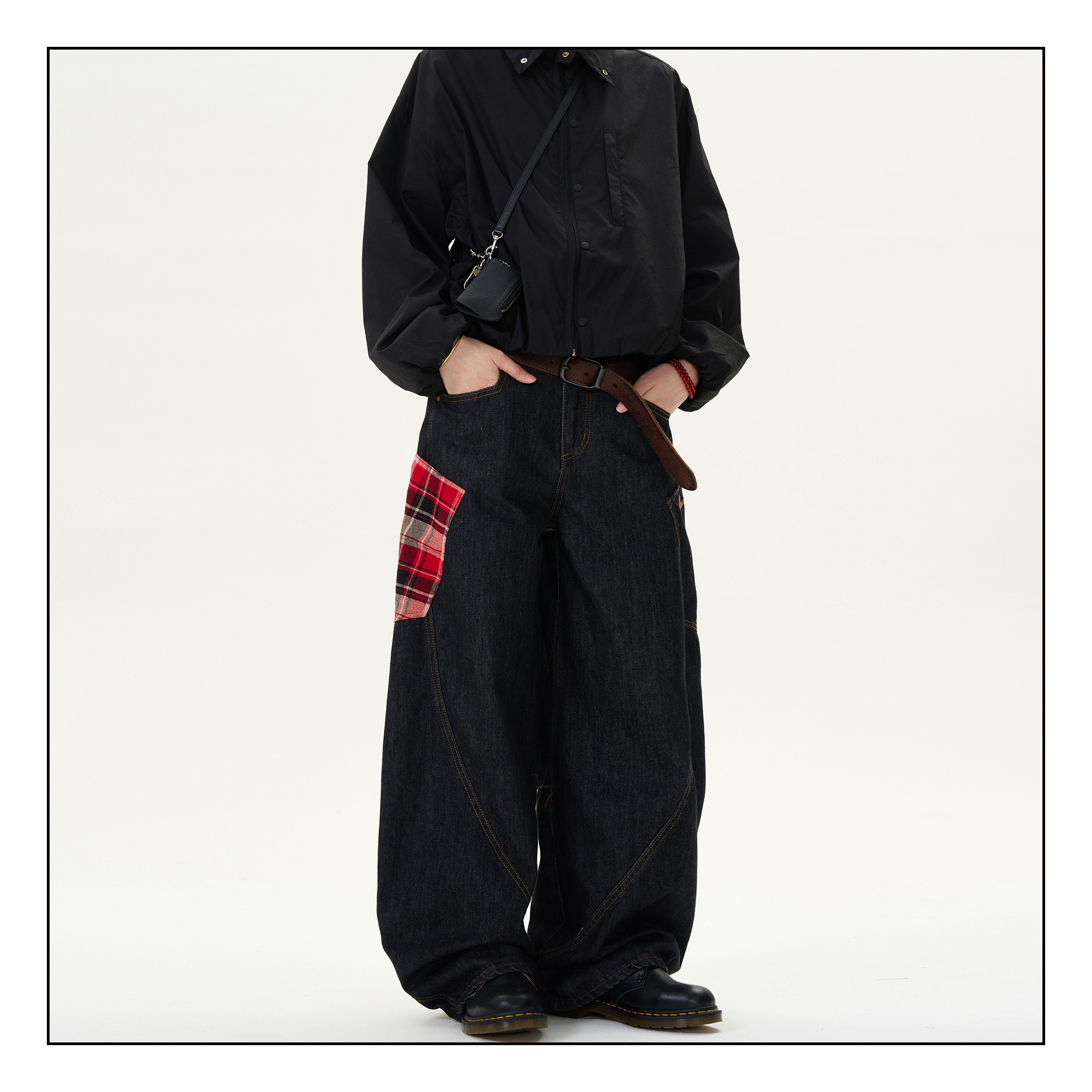 MADWITCH美式复古弯刀牛仔裤