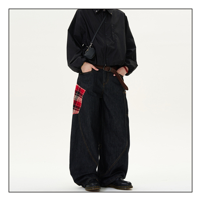 MADWITCH美式复古弯刀牛仔裤